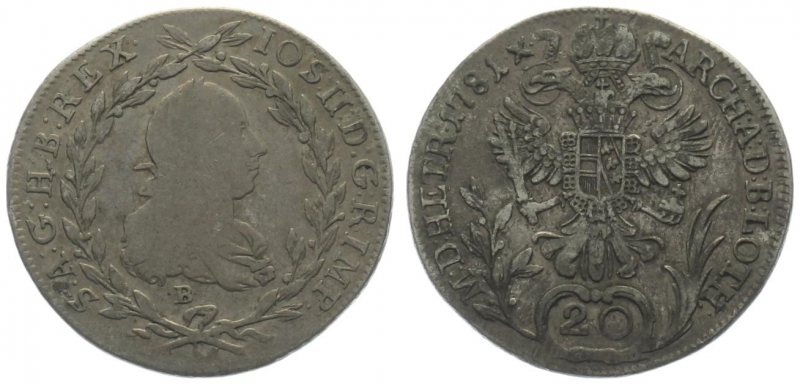 Österreich 20 Kreuzer 1781 B - Josef II.